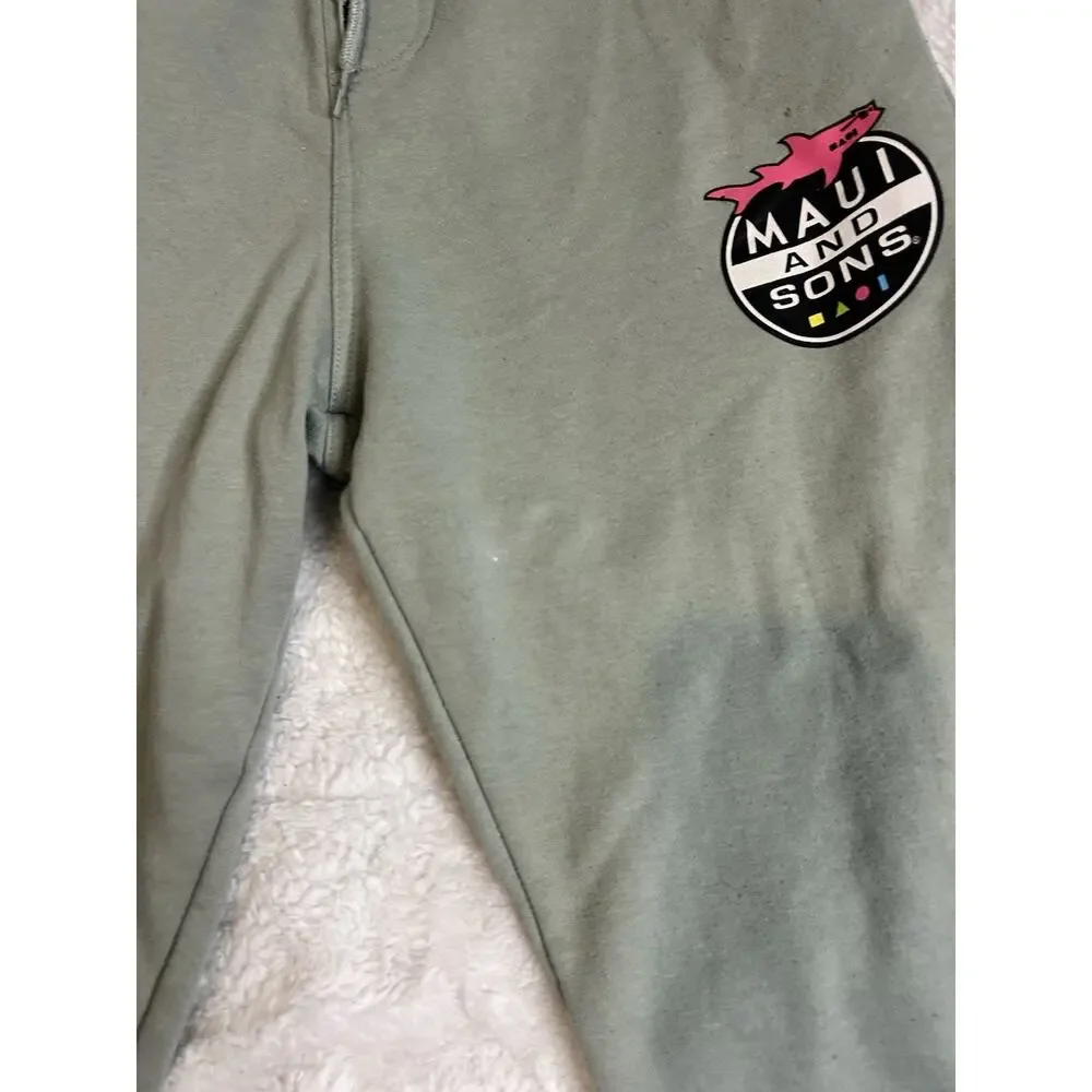 Maui and Sons Original Surf Co. Graphic Logo Fleece Jogger Sweatpants Medium